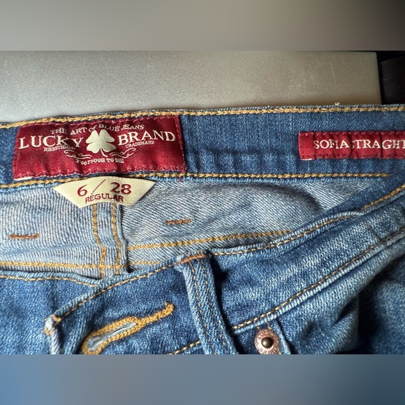 Lucky Brand Womens Jeans 6/28 Blue Straight Sofia High Rise Medium Wash Stretch - Picture 9 of 11